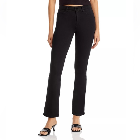 PAIGE Denim - Paige Manhattan High Rise Slim Bootcut Jeans in Black Shadow, Size 26